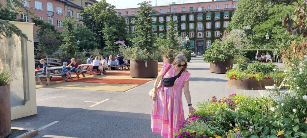 Hyggelig stemning på Davidhallstorg i Malmö